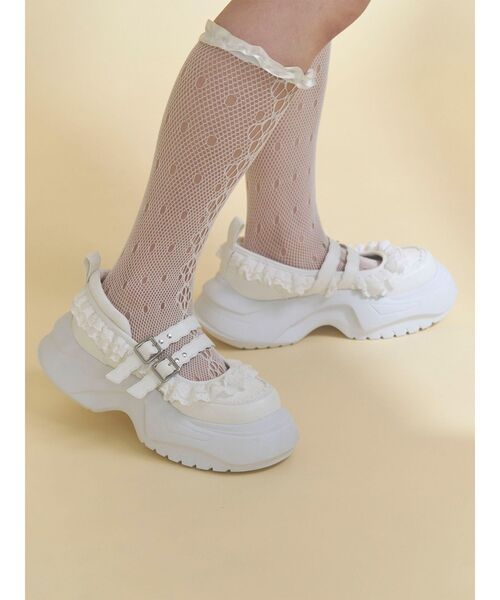 merry jenny(メリージェニー)の「frill mary jane metal sneakers(スニーカー・レディース・ピンク/ブラック/オフホワイト・LARGE/MEDIUM/SMALL)」の19枚目の写真