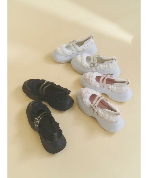 merry jenny(メリージェニー)の「frill mary jane metal sneakers(スニーカー・レディース・ピンク/ブラック/オフホワイト・LARGE/MEDIUM/SMALL)」の22枚目の写真