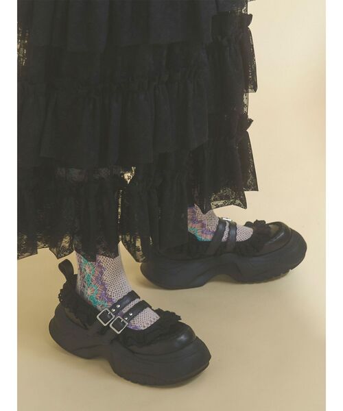 merry jennyスニーカー 厚底 frill strap sneakers frill strap sneakers[品番：MKSW0065997]｜merry jenny（メリージェ二