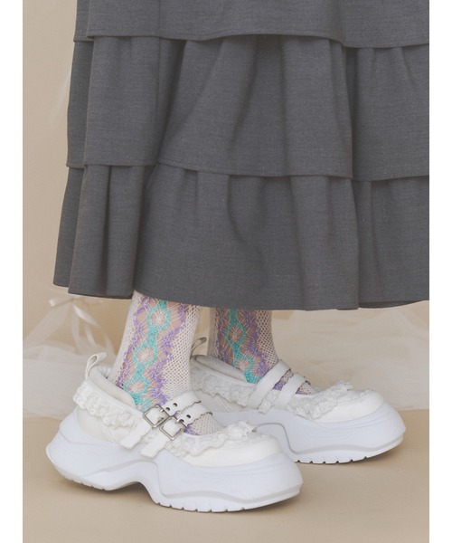 merry jenny(メリージェニー)の「frill mary jane metal sneakers(スニーカー・レディース・ピンク/ブラック/オフホワイト・LARGE/MEDIUM/SMALL)」の11枚目の写真