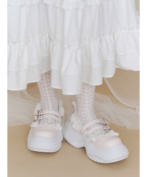 merry jenny(メリージェニー)の「frill mary jane metal sneakers(スニーカー・レディース・ピンク/ブラック/オフホワイト・LARGE/MEDIUM/SMALL)」の16枚目の写真