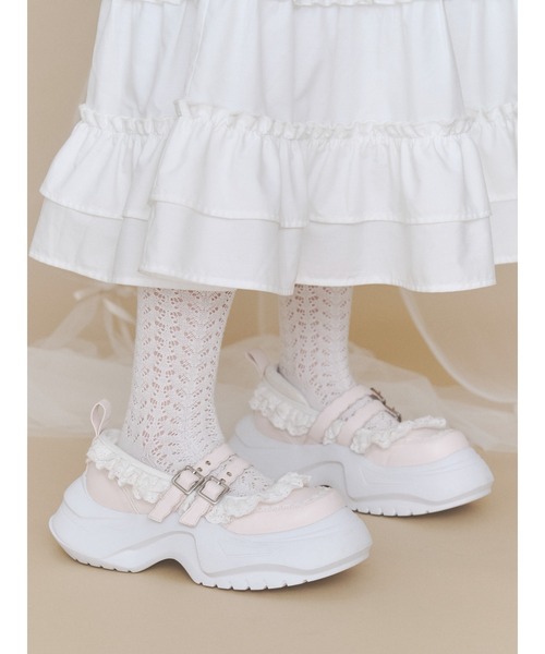 merry jenny(メリージェニー)の「frill mary jane metal sneakers(スニーカー・レディース・ピンク/ブラック/オフホワイト・LARGE/MEDIUM/SMALL)」の17枚目の写真