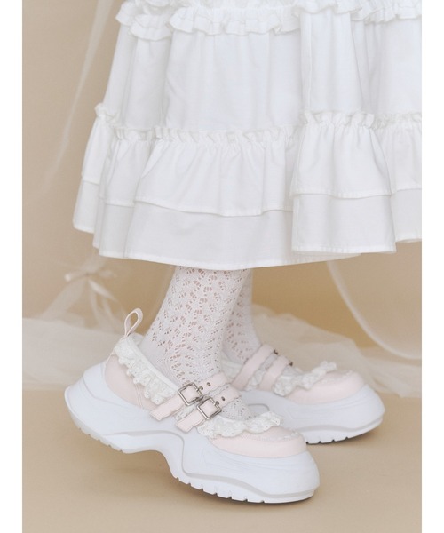 merry jenny(メリージェニー)の「frill mary jane metal sneakers(スニーカー・レディース・ピンク/ブラック/オフホワイト・LARGE/MEDIUM/SMALL)」の18枚目の写真