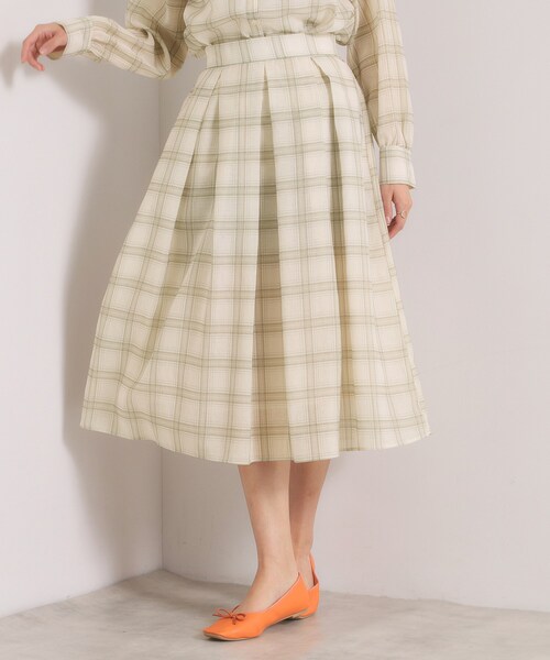 ITS'DEMO（イッツデモ）の「【セットアップ可／手洗い可】シアーチェックスカート（スカート・レディース・ベージュ系その他4/グレー系1/ライトパープル・00）」の2枚目の写真