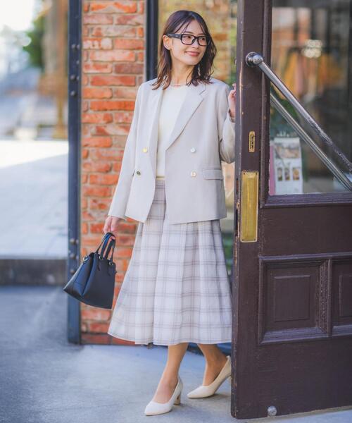 ITS'DEMO（イッツデモ）の「【セットアップ可／手洗い可】シアーチェックスカート（スカート・レディース・ベージュ系その他4/グレー系1/ライトパープル・00）」の8枚目の写真