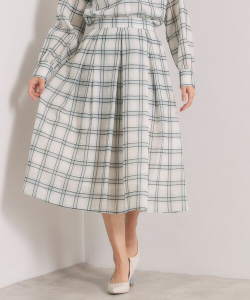 ITS'DEMO（イッツデモ）の「【セットアップ可／手洗い可】シアーチェックスカート（スカート・レディース・ベージュ系その他4/グレー系1/ライトパープル・00）」の11枚目の写真