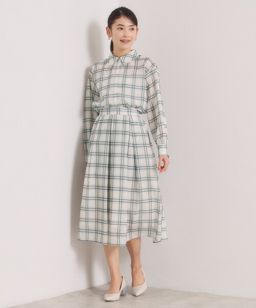 ITS'DEMO（イッツデモ）の「【セットアップ可／手洗い可】シアーチェックスカート（スカート・レディース・ベージュ系その他4/グレー系1/ライトパープル・00）」の12枚目の写真