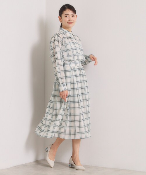 ITS'DEMO（イッツデモ）の「【セットアップ可／手洗い可】シアーチェックスカート（スカート・レディース・ベージュ系その他4/グレー系1/ライトパープル・00）」の13枚目の写真