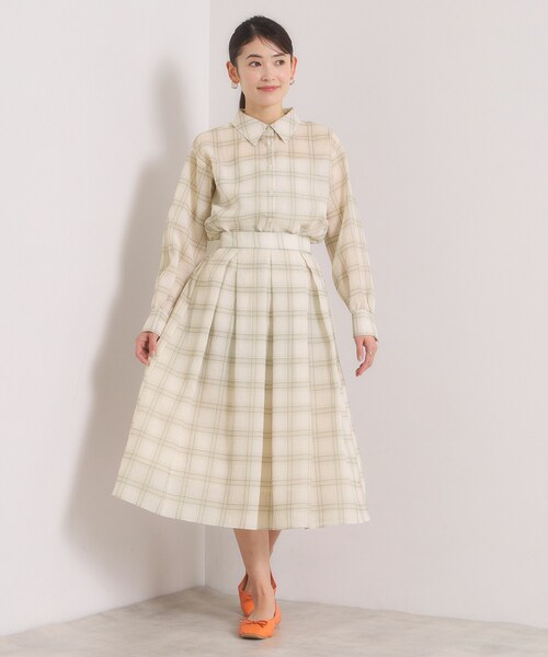 ITS'DEMO（イッツデモ）の「【セットアップ可／手洗い可】シアーチェックスカート（スカート・レディース・ベージュ系その他4/グレー系1/ライトパープル・00）」の16枚目の写真