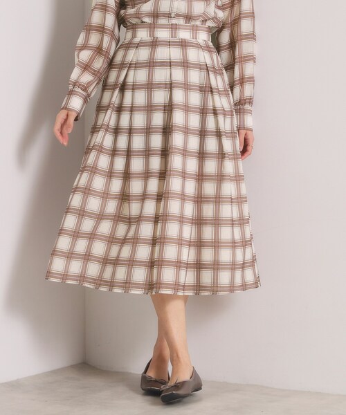 ITS'DEMO（イッツデモ）の「【セットアップ可／手洗い可】シアーチェックスカート（スカート・レディース・ベージュ系その他4/グレー系1/ライトパープル・00）」の19枚目の写真