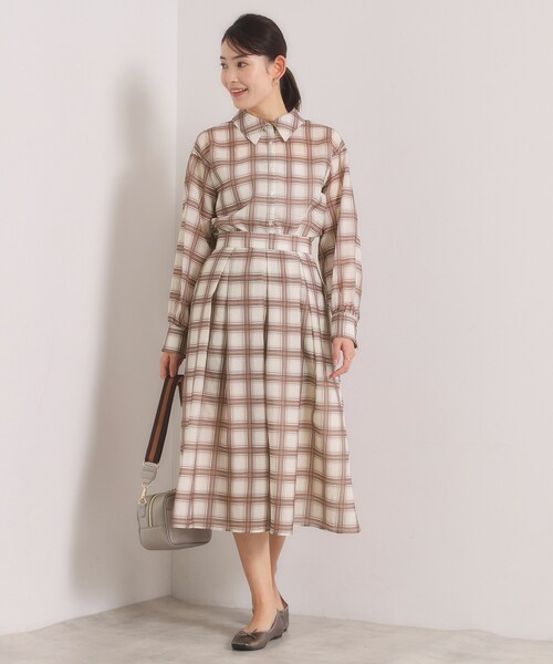 ITS'DEMO（イッツデモ）の「【セットアップ可／手洗い可】シアーチェックスカート（スカート・レディース・ベージュ系その他4/グレー系1/ライトパープル・00）」の21枚目の写真