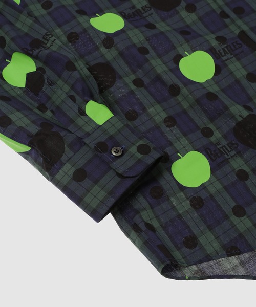 THE BEATLES COMME des GARCONS（ザ ビートルズ コムデギャルソン）の「THE BEATLES CdG APPLE PRINTED TARTAN CHECK LONG SLEEVE SHIRT NAVY（シャツ/ブラウス・メンズ・ネイビー・XS/XL）」の2枚目の写真