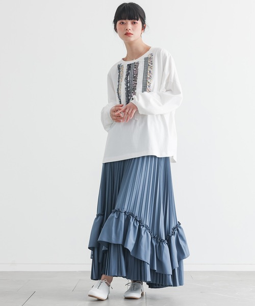 somari imagination(ソマリ イマジネーション)の「『プリントテープデザインカットソー』(Tシャツ/カットソー・レディース・オフホワイト/チャコール・FREE)」の6枚目の写真