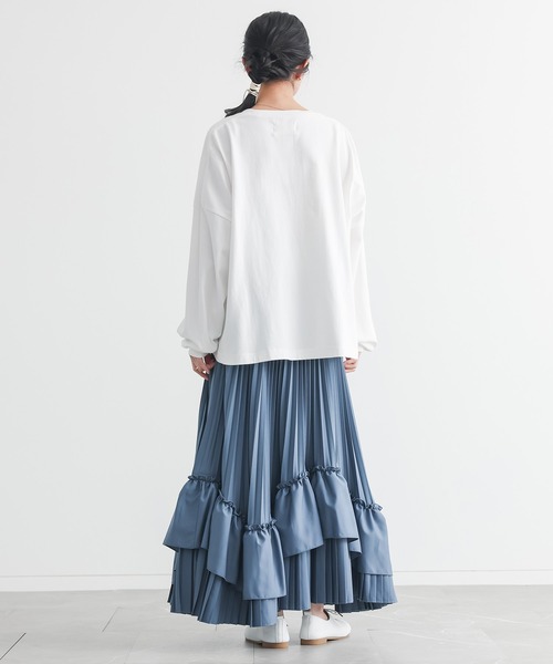 somari imagination(ソマリ イマジネーション)の「『プリントテープデザインカットソー』(Tシャツ/カットソー・レディース・オフホワイト/チャコール・FREE)」の8枚目の写真