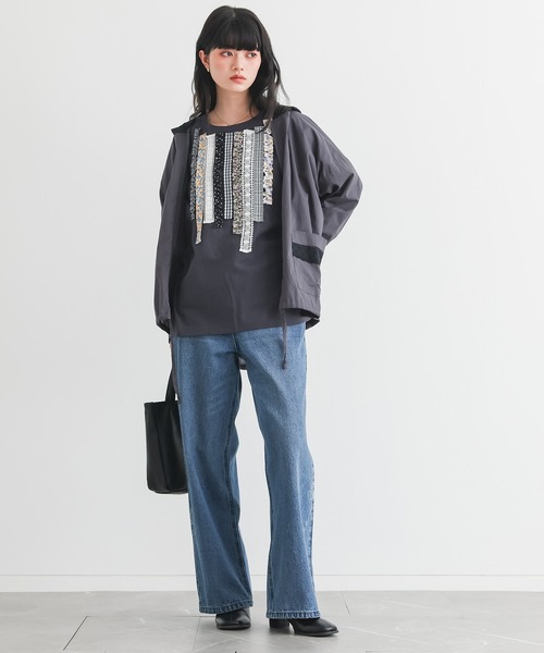 somari imagination(ソマリ イマジネーション)の「『プリントテープデザインカットソー』(Tシャツ/カットソー・レディース・オフホワイト/チャコール・FREE)」の16枚目の写真