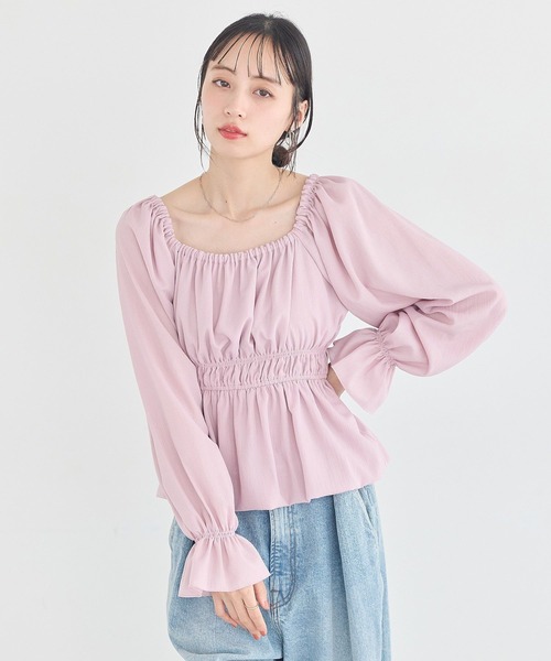 earth music&ecology(アースミュージックアンドエコロジー)の「バルーンヘムブラウス(シャツ/ブラウス・レディース・オフホワイト/ブラック/ピンク・FREE)」の10枚目の写真