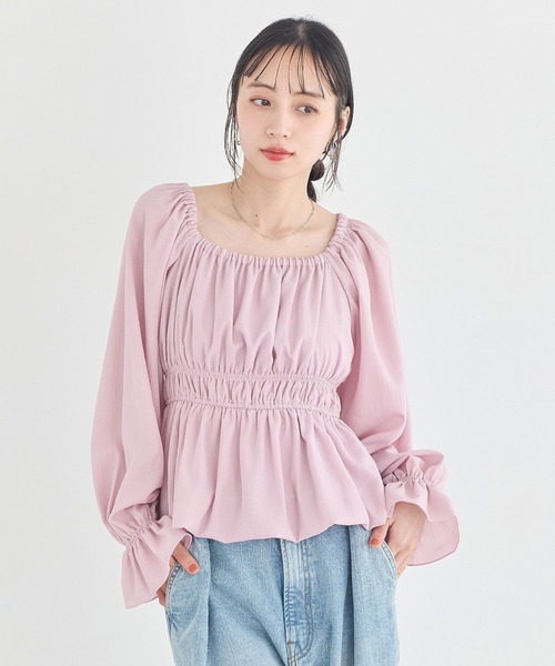 earth music&ecology(アースミュージックアンドエコロジー)の「バルーンヘムブラウス(シャツ/ブラウス・レディース・オフホワイト/ブラック/ピンク・FREE)」の11枚目の写真