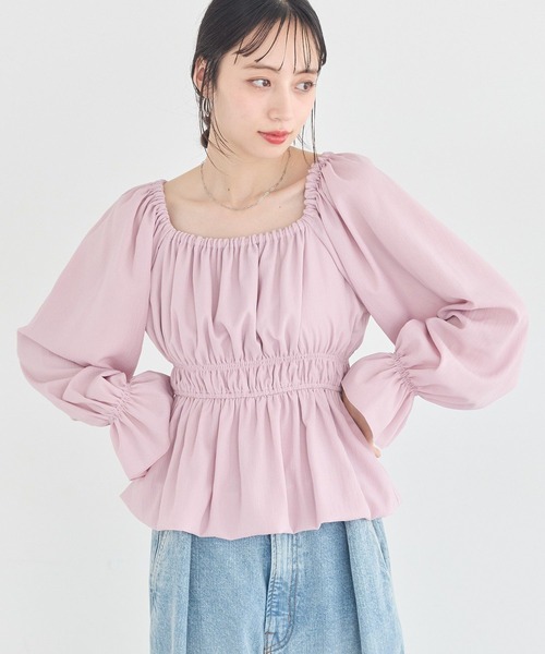 earth music&ecology(アースミュージックアンドエコロジー)の「バルーンヘムブラウス(シャツ/ブラウス・レディース・オフホワイト/ブラック/ピンク・FREE)」の12枚目の写真