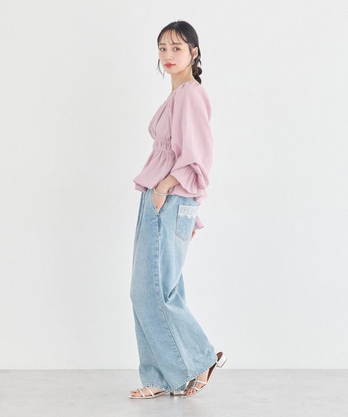 earth music&ecology(アースミュージックアンドエコロジー)の「バルーンヘムブラウス(シャツ/ブラウス・レディース・オフホワイト/ブラック/ピンク・FREE)」の16枚目の写真