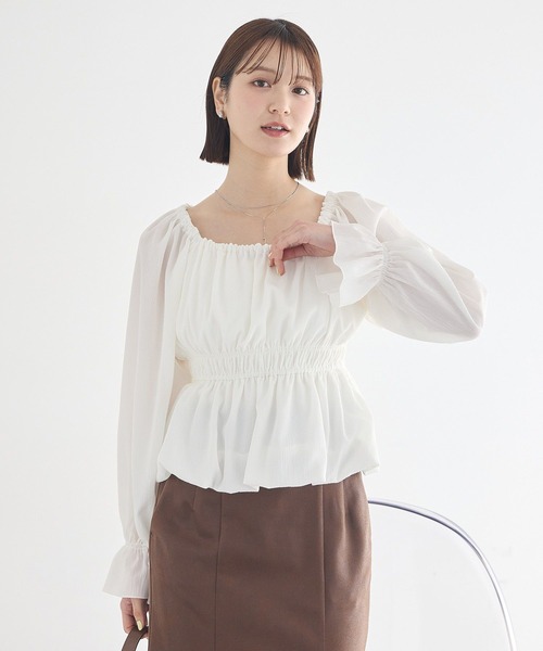 earth music&ecology(アースミュージックアンドエコロジー)の「バルーンヘムブラウス(シャツ/ブラウス・レディース・オフホワイト/ブラック/ピンク・FREE)」の19枚目の写真