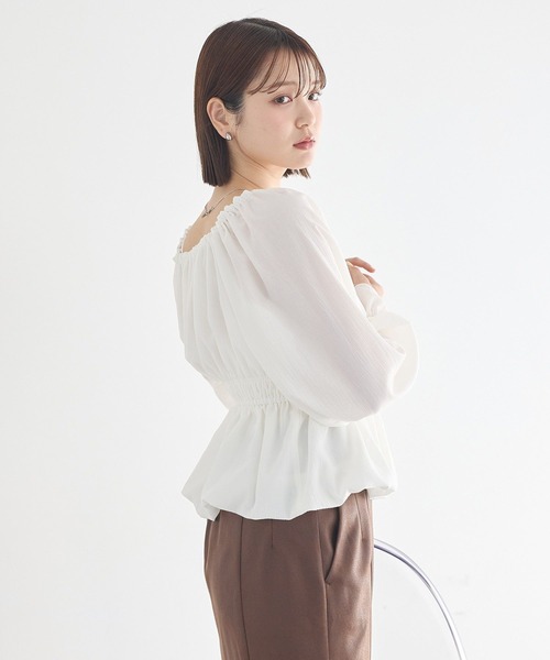 earth music&ecology(アースミュージックアンドエコロジー)の「バルーンヘムブラウス(シャツ/ブラウス・レディース・オフホワイト/ブラック/ピンク・FREE)」の21枚目の写真