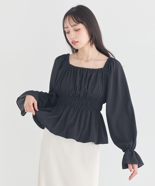 earth music&ecology(アースミュージックアンドエコロジー)の「バルーンヘムブラウス(シャツ/ブラウス・レディース・オフホワイト/ブラック/ピンク・FREE)」の5枚目の写真