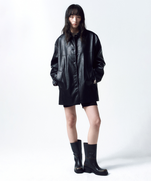 INSILENCE WOMEN(インサイレンスウーマン)の「ポウレザーコートブラック(ライダースジャケット・レディース・その他・SMALL/MEDIUM/X-SMALL/LARGE)」の4枚目の写真