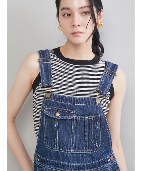 Mila Owen（ミラオーウェン）の「デニムオーバーオール（つなぎ/オールインワン・レディース・ブルー/ライトブルー/ベージュ・1/0）」の10枚目の写真