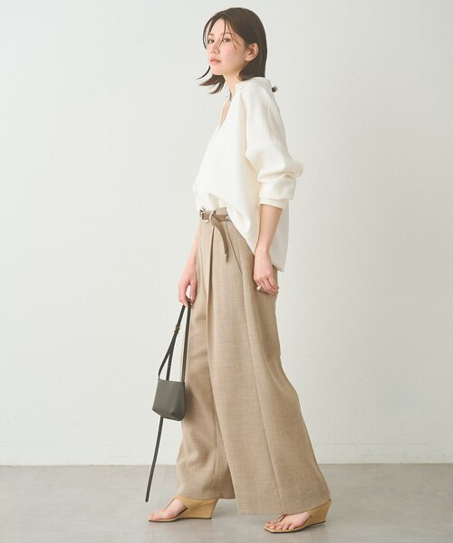 Whim Gazette(ウィムガゼット)の「スキッパージョーゼットブラウス(シャツ/ブラウス・レディース・ブラック/オフホワイト・FREE)」の8枚目の写真