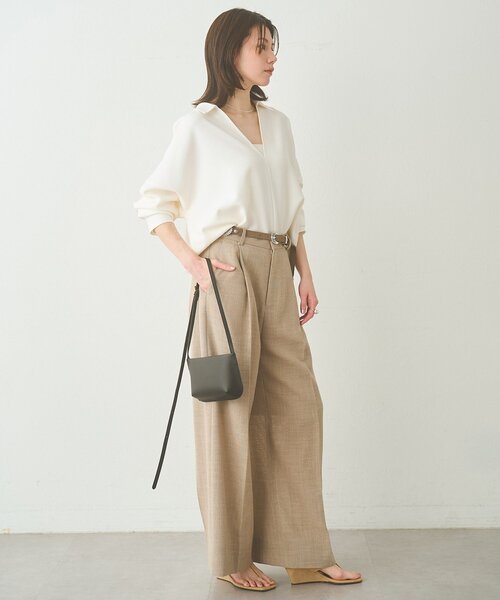 Whim Gazette(ウィムガゼット)の「スキッパージョーゼットブラウス(シャツ/ブラウス・レディース・ブラック/オフホワイト・FREE)」の3枚目の写真