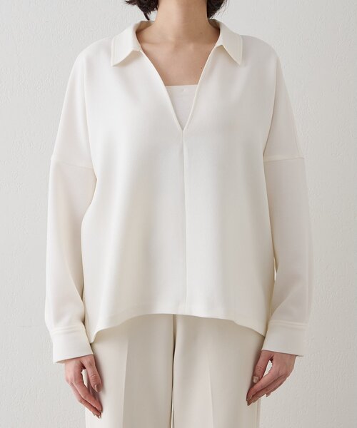 Whim Gazette(ウィムガゼット)の「スキッパージョーゼットブラウス(シャツ/ブラウス・レディース・ブラック/オフホワイト・FREE)」の16枚目の写真