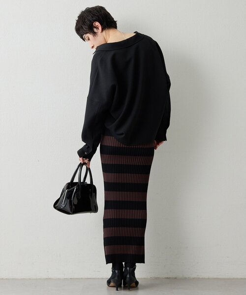 Whim Gazette(ウィムガゼット)の「スキッパージョーゼットブラウス(シャツ/ブラウス・レディース・ブラック/オフホワイト・FREE)」の22枚目の写真