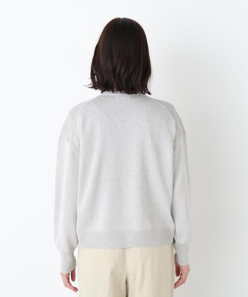 human woman（ヒューマンウーマン）の「◆【名品・ウォッシャブル】ペーパーヤーンＶネックカーディガン（カーディガン/ボレロ・レディース・ネイビー/イエロー/グレー・MEDIUM）」の20枚目の写真