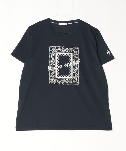 le coq sportif（ルコックスポルティフ）の「ルコックスポルティフ  サンスクリーンスムースニット半袖Tシャツ（Tシャツ/カットソー・レディース・ブルー/オフホワイト/ピンク/ネイビー・M/L/XL）」の20枚目の写真