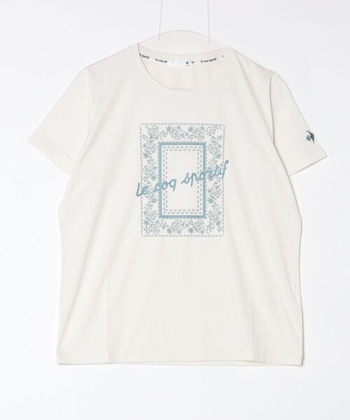 le coq sportif（ルコックスポルティフ）の「ルコックスポルティフ  サンスクリーンスムースニット半袖Tシャツ（Tシャツ/カットソー・レディース・ブルー/オフホワイト/ピンク/ネイビー・M/L/XL）」の22枚目の写真