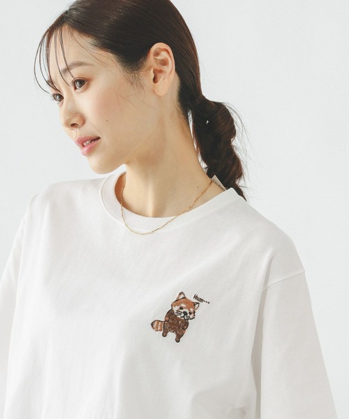 GLOBAL WORK（グローバルワーク）の「ヘビロッTEEプリント半袖/636798（Tシャツ/カットソー・レディース・ブラウン/ホワイト系その他3/チャコールグレー/ホワイト系その他2/ホワイト/ホワイト系2/ホワイト系1/イエロー系その他/ブラック系・LARGE/MEDIUM）」の5枚目の写真