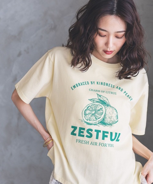 GLOBAL WORK(グローバルワーク)の「ヘビロッTEEプリント半袖/636798(Tシャツ/カットソー・レディース・ブラウン/ホワイト系その他3/チャコールグレー/ホワイト系その他2/ホワイト/ホワイト系2/ホワイト系1/イエロー系その他/ブラック系・LARGE/MEDIUM)」の9枚目の写真