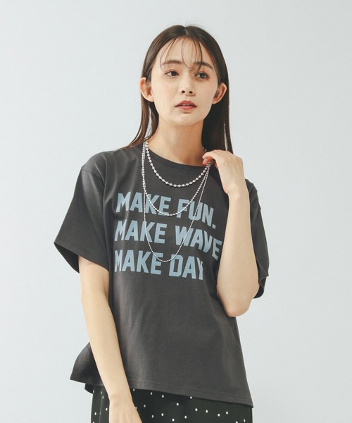 GLOBAL WORK（グローバルワーク）の「ヘビロッTEEプリント半袖/636798（Tシャツ/カットソー・レディース・ブラウン/ホワイト系その他3/チャコールグレー/ホワイト系その他2/ホワイト/ホワイト系2/ホワイト系1/イエロー系その他/ブラック系・LARGE/MEDIUM）」の7枚目の写真