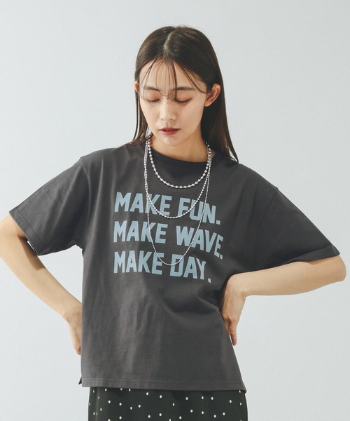 GLOBAL WORK（グローバルワーク）の「ヘビロッTEEプリント半袖/636798（Tシャツ/カットソー・レディース・ブラウン/ホワイト系その他3/チャコールグレー/ホワイト系その他2/ホワイト/ホワイト系2/ホワイト系1/イエロー系その他/ブラック系・LARGE/MEDIUM）」の17枚目の写真