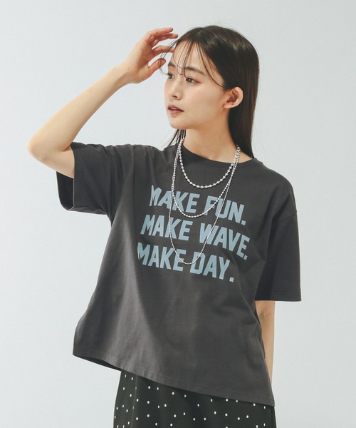 GLOBAL WORK（グローバルワーク）の「ヘビロッTEEプリント半袖/636798（Tシャツ/カットソー・レディース・ブラウン/ホワイト系その他3/チャコールグレー/ホワイト系その他2/ホワイト/ホワイト系2/ホワイト系1/イエロー系その他/ブラック系・LARGE/MEDIUM）」の18枚目の写真