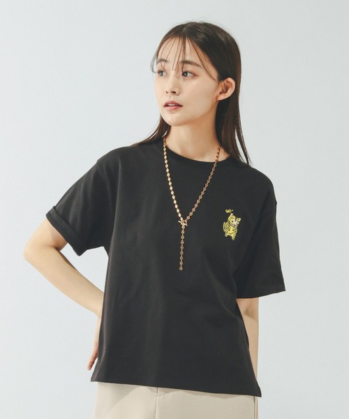 GLOBAL WORK（グローバルワーク）の「ヘビロッTEEプリント半袖/636798（Tシャツ/カットソー・レディース・ブラウン/ホワイト系その他3/チャコールグレー/ホワイト系その他2/ホワイト/ホワイト系2/ホワイト系1/イエロー系その他/ブラック系・LARGE/MEDIUM）」の12枚目の写真