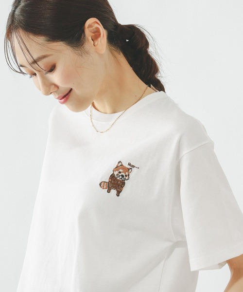 GLOBAL WORK（グローバルワーク）の「ヘビロッTEEプリント半袖/636798（Tシャツ/カットソー・レディース・ブラウン/ホワイト系その他3/チャコールグレー/ホワイト系その他2/ホワイト/ホワイト系2/ホワイト系1/イエロー系その他/ブラック系・LARGE/MEDIUM）」の10枚目の写真