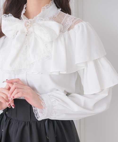 couture BY ROJITA(クチュールバイロジータ)の「ラッフルボリュームブラウス(シャツ/ブラウス・レディース・ホワイト/ブラック/ベージュ・FREE)」の5枚目の写真