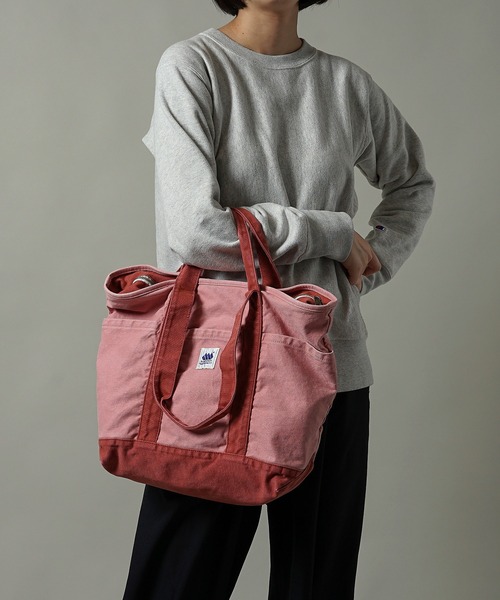 MADDEN（メデン）の「【MADDEN】12oz キャンバス グロサリートートバッグ MDPM-05（トートバッグ・メンズ・ブラック×グレー/サックスブルー/ピンク/キナリ・ONE SIZE）」の4枚目の写真