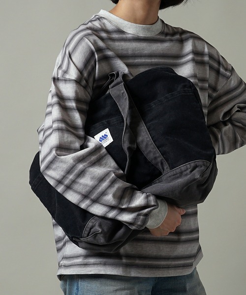 MADDEN（メデン）の「【MADDEN】12oz キャンバス グロサリートートバッグ MDPM-05（トートバッグ・メンズ・ブラック×グレー/サックスブルー/ピンク/キナリ・ONE SIZE）」の3枚目の写真