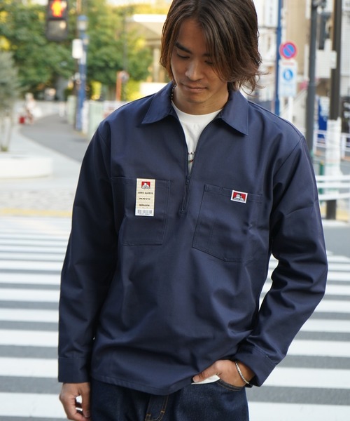 BEN DAVIS(ベンデイビス)の「HALF ZIP LONG SLEEVE NAVY(シャツ/ブラウス・メンズ・ネイビー・MEDIUM/LARGE/X-LARGE)」の1枚目の写真