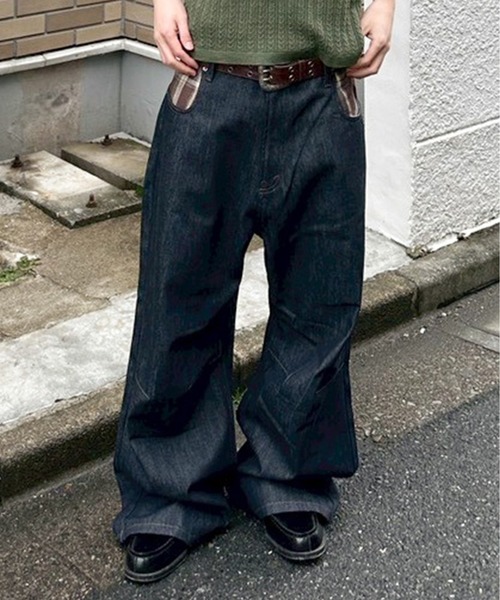 セール】POCKET CHECK RIGID BUGGY DENIM／ポケットチェックデザイン
