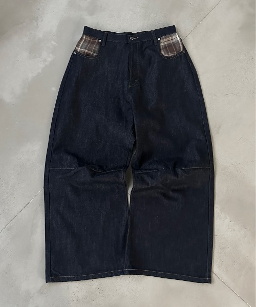 セール】POCKET CHECK RIGID BUGGY DENIM／ポケットチェックデザイン