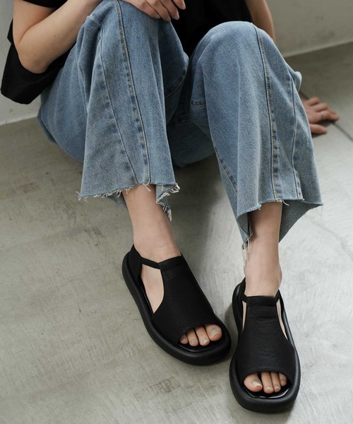 Bulue.(ブルー)の「【履き口仕様リニューアル(6月以降お届け分より)】アンクルストラップサンダル(サンダル・レディース・ブラウン/ブラック・36/37/38/39)」の19枚目の写真