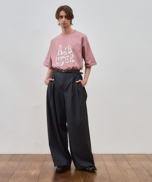 ajouter flow（アジューテフロー）の「【ajouter flow】wide stripe slacks（スラックス・メンズ・グレー/ブラック・LARGE/MEDIUM）」の3枚目の写真